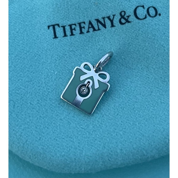 Blue Enamel Tiffany Present Charm Tiffany Silver Blue Enamel Osaka